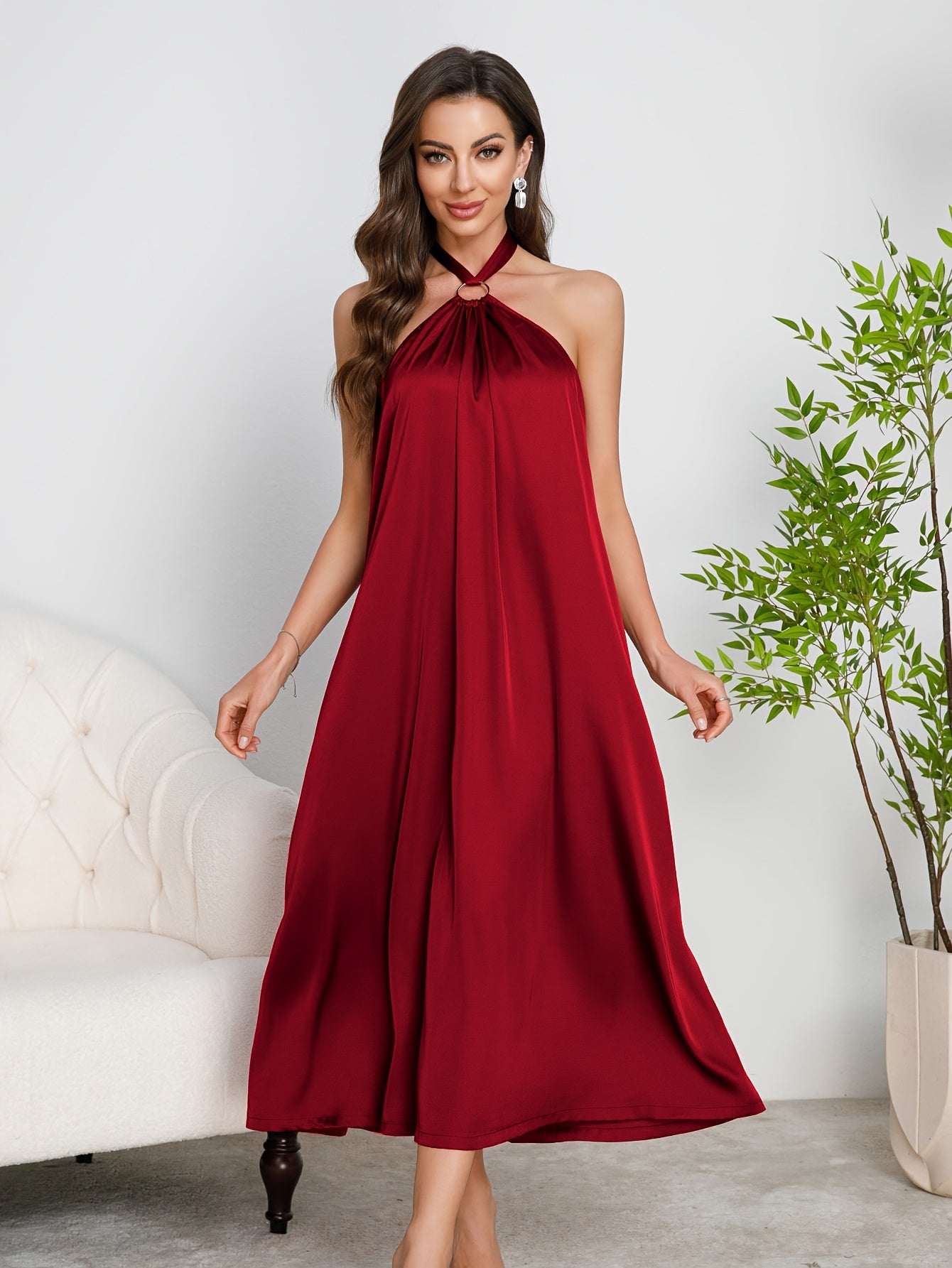 Robe de Soirée de Luxe Haute Gamme Épaules Dénudées pour Femme – Bordeaux
