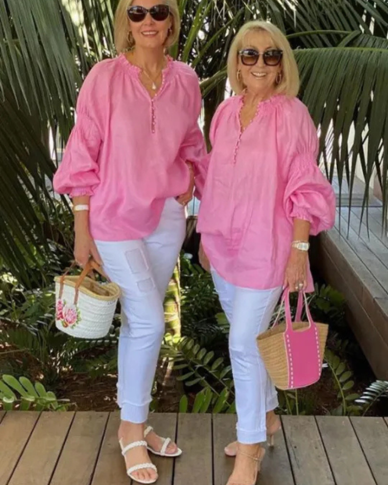 ABORE - BLOUSE DÉCONTRACTÉE EN COTON & LIN