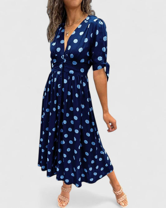 Sheena | Robe sophistiquée à pois