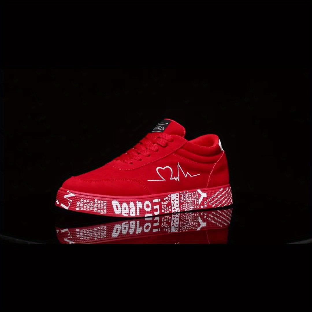Baskets Skate Homme avec Cœur – Couleur Unie, Quotidien & Extérieur