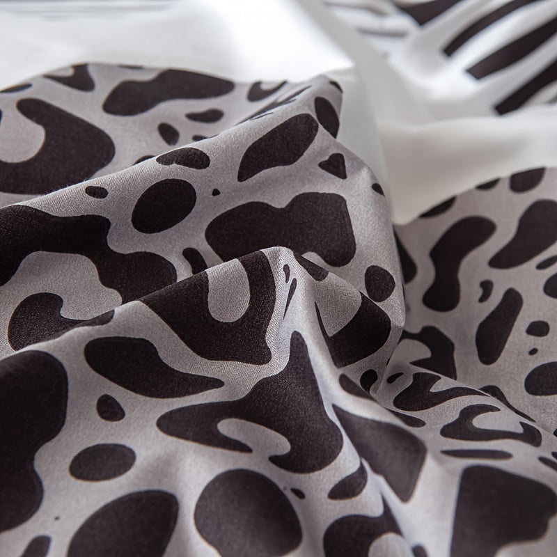 Parure de Couette 3 pièces Imprimé Léopard en Forme de Cœur Multicolore