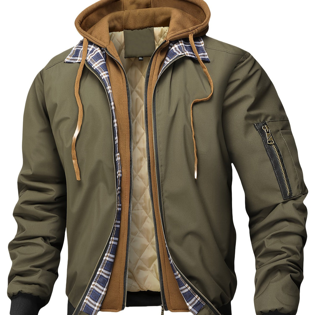 Blouson Bomber Homme à Capuche