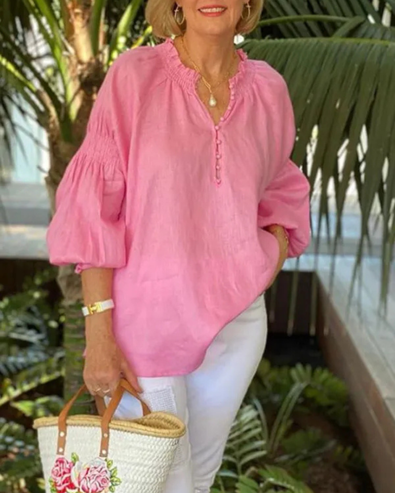 ABORE - BLOUSE DÉCONTRACTÉE EN COTON & LIN