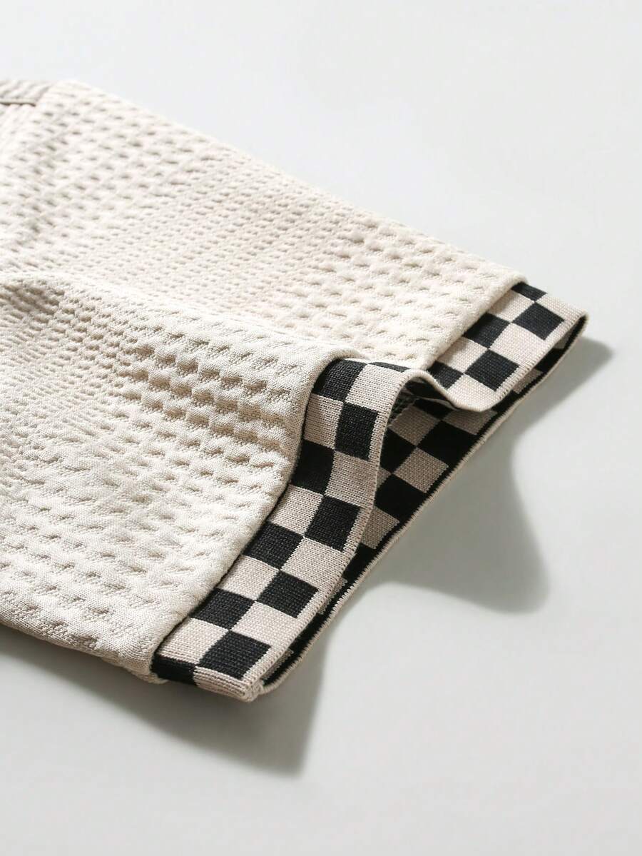 Étienne – Polo en maille jacquard pied-de-poule
