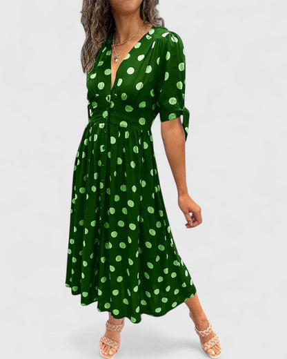 Sheena | Robe sophistiquée à pois