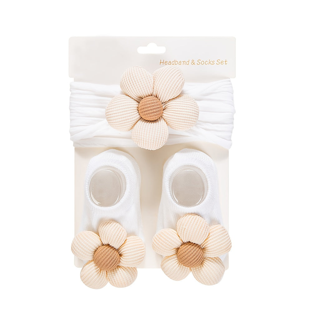 1 ensemble bandeau fleuri et chaussettes pour enfants