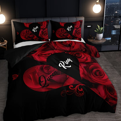 Ensemble de literie romantique 3 pièces – Housse de couette & taies d’oreiller