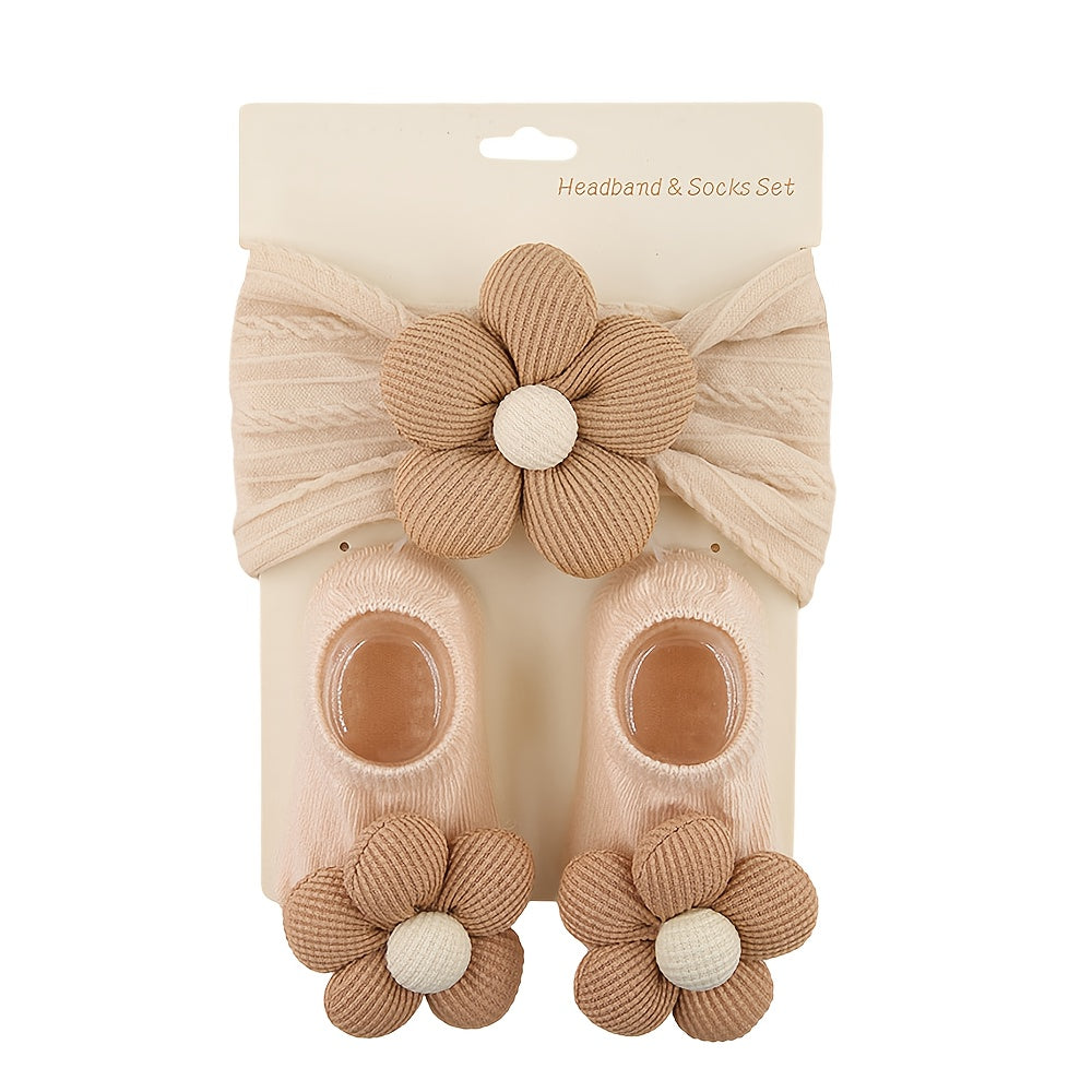 1 ensemble bandeau fleuri et chaussettes pour enfants