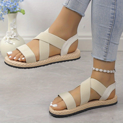 Sandales plates pour femmes à brides croisées – Confortables pour plein air et plage