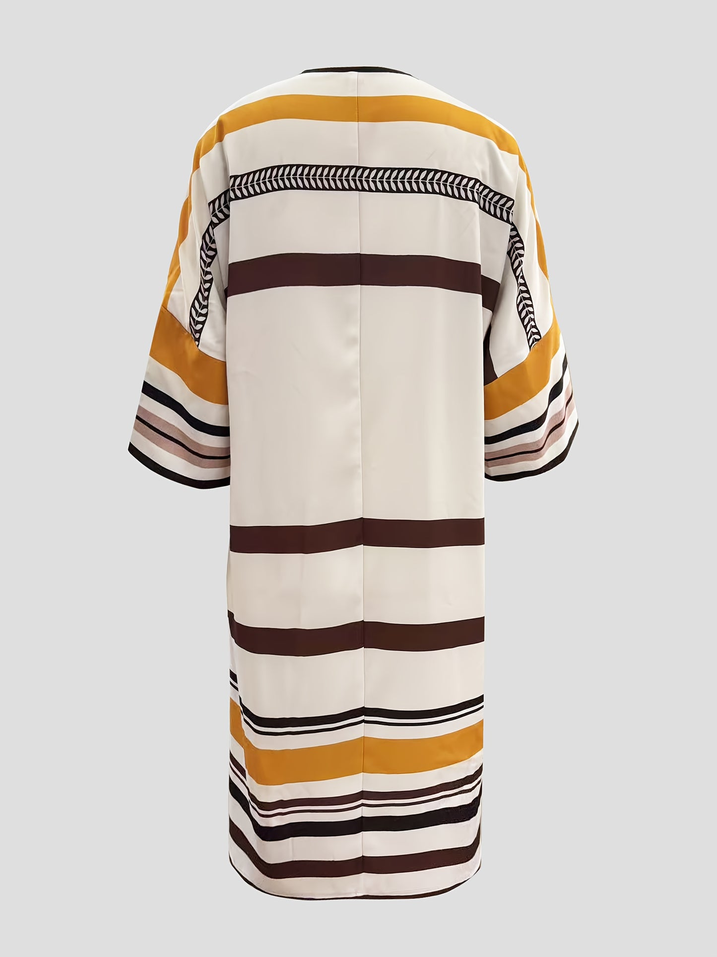 Chloé Robe d’Été Décontractée à Col V – Légère et Rayée