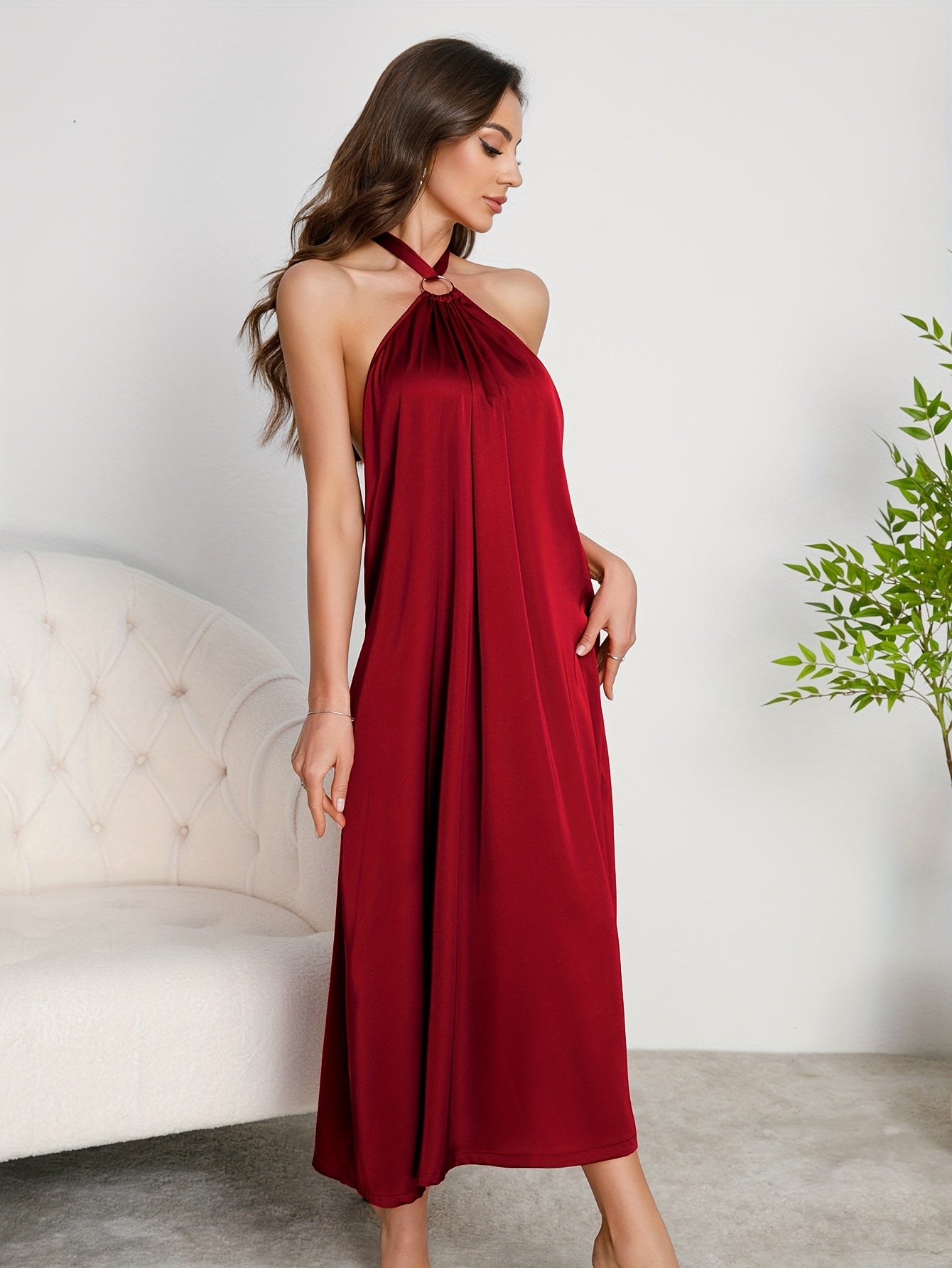 Robe de Soirée de Luxe Haute Gamme Épaules Dénudées pour Femme – Bordeaux