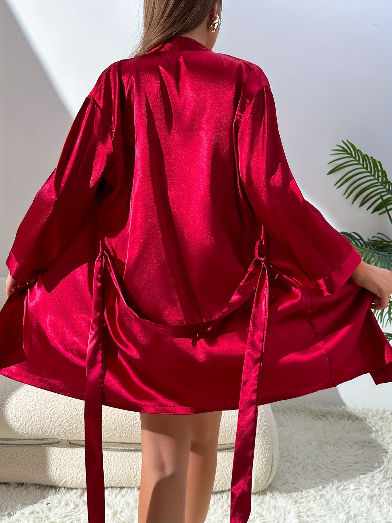 Ensemble de nuisettes femme en dentelle patchwork – Saint-Valentin, 2 pièces