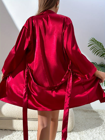 Ensemble de nuisettes femme en dentelle patchwork – Saint-Valentin, 2 pièces