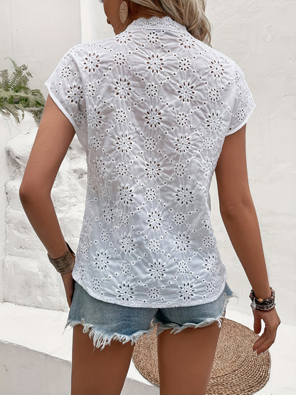 Freya – Blouse à manches chauve-souris en dentelle