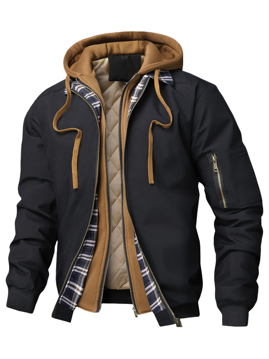 Blouson Bomber Homme à Capuche