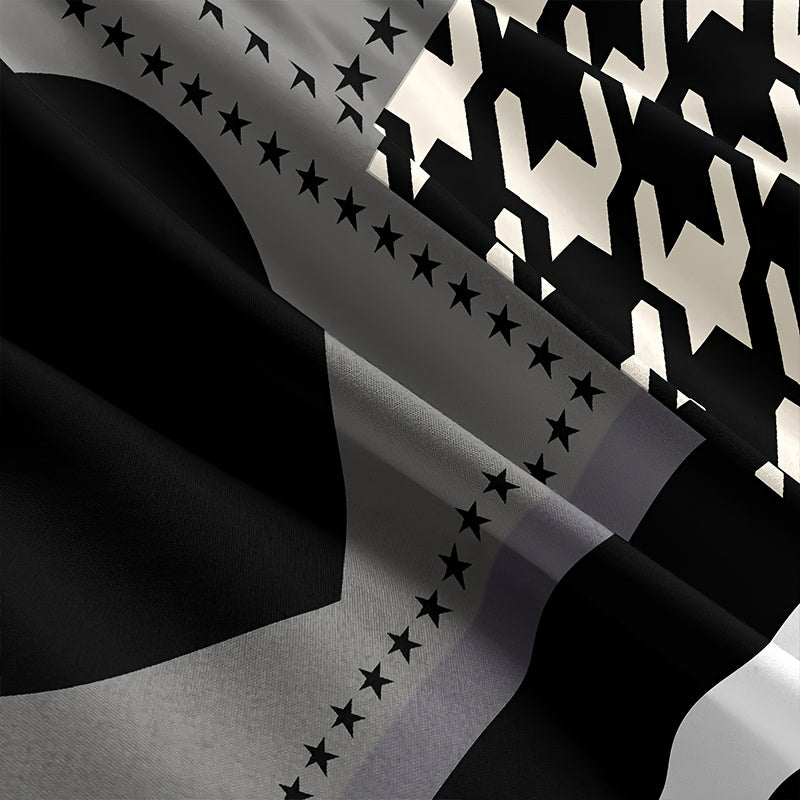 Parure de housse de couette à cœurs à carreaux noir et blanc (3 pièces)