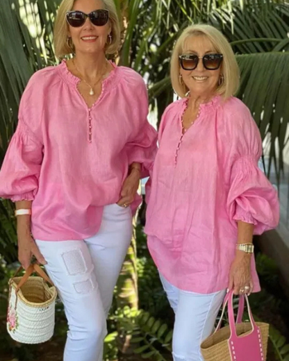 ABORE - BLOUSE DÉCONTRACTÉE EN COTON & LIN