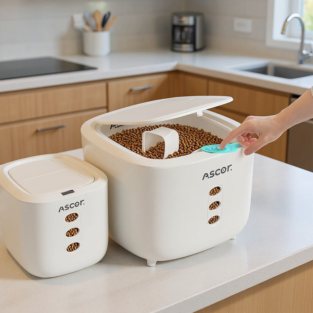 Conteneur de stockage hermétique grande capacité pour animaux domestiques, idéal pour un usage domestique