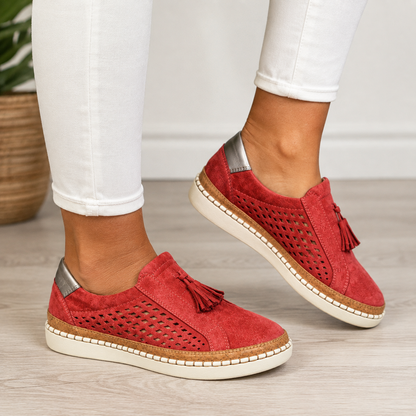 Mocassins chics blancs à pampilles pour Femmes