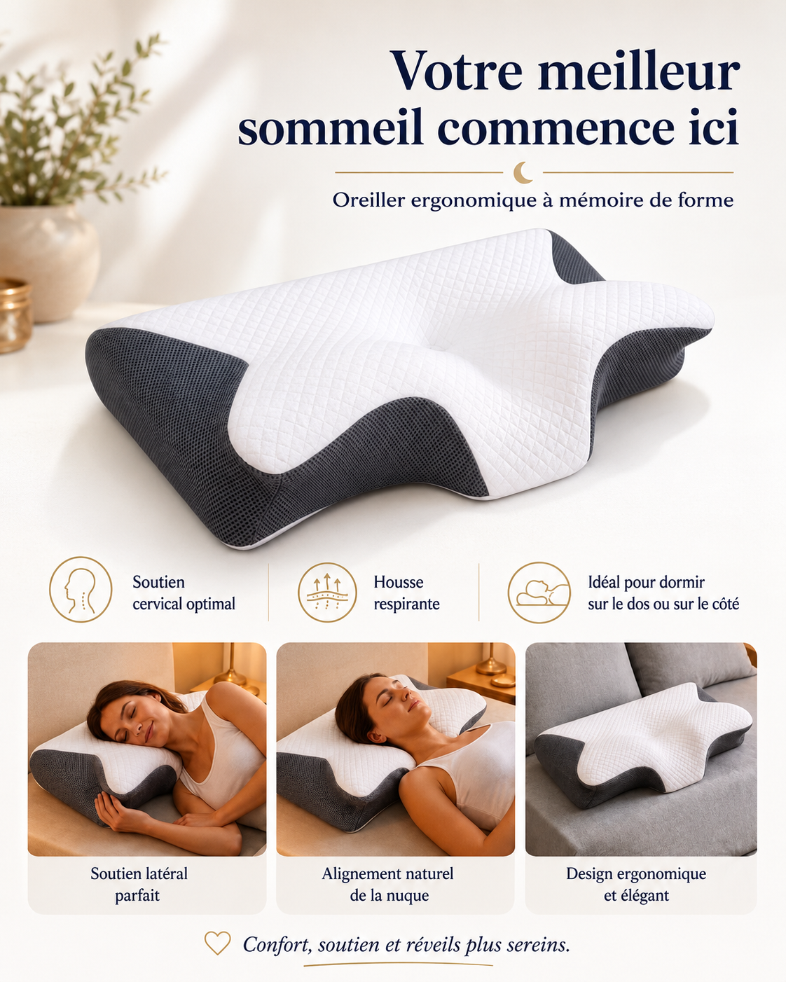 Oreiller Ergonomique Profilé