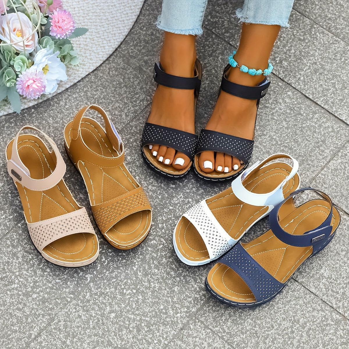 Sandales Compensées d'Été pour Femme – Légères et Étincelantes