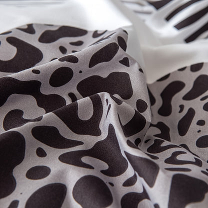 Parure de Couette 3 pièces Imprimé Léopard en Forme de Cœur Multicolore
