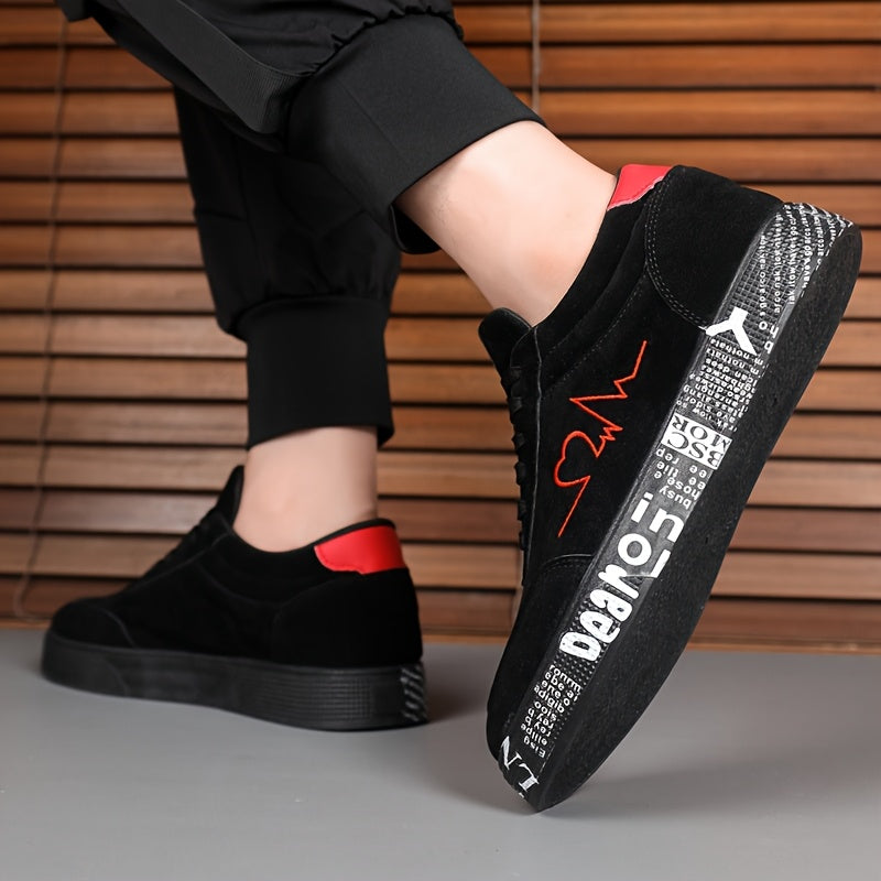 Baskets Skate Homme avec Cœur – Couleur Unie, Quotidien & Extérieur