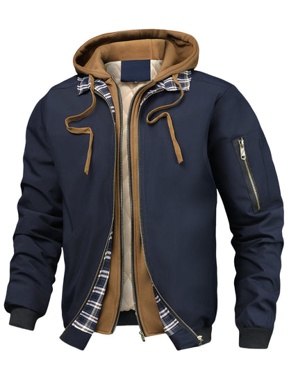 Blouson Bomber Homme à Capuche