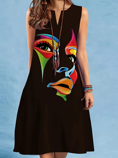 Robe d’été sans manches à imprimé coloré