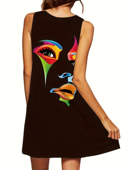 Robe d’été sans manches à imprimé coloré