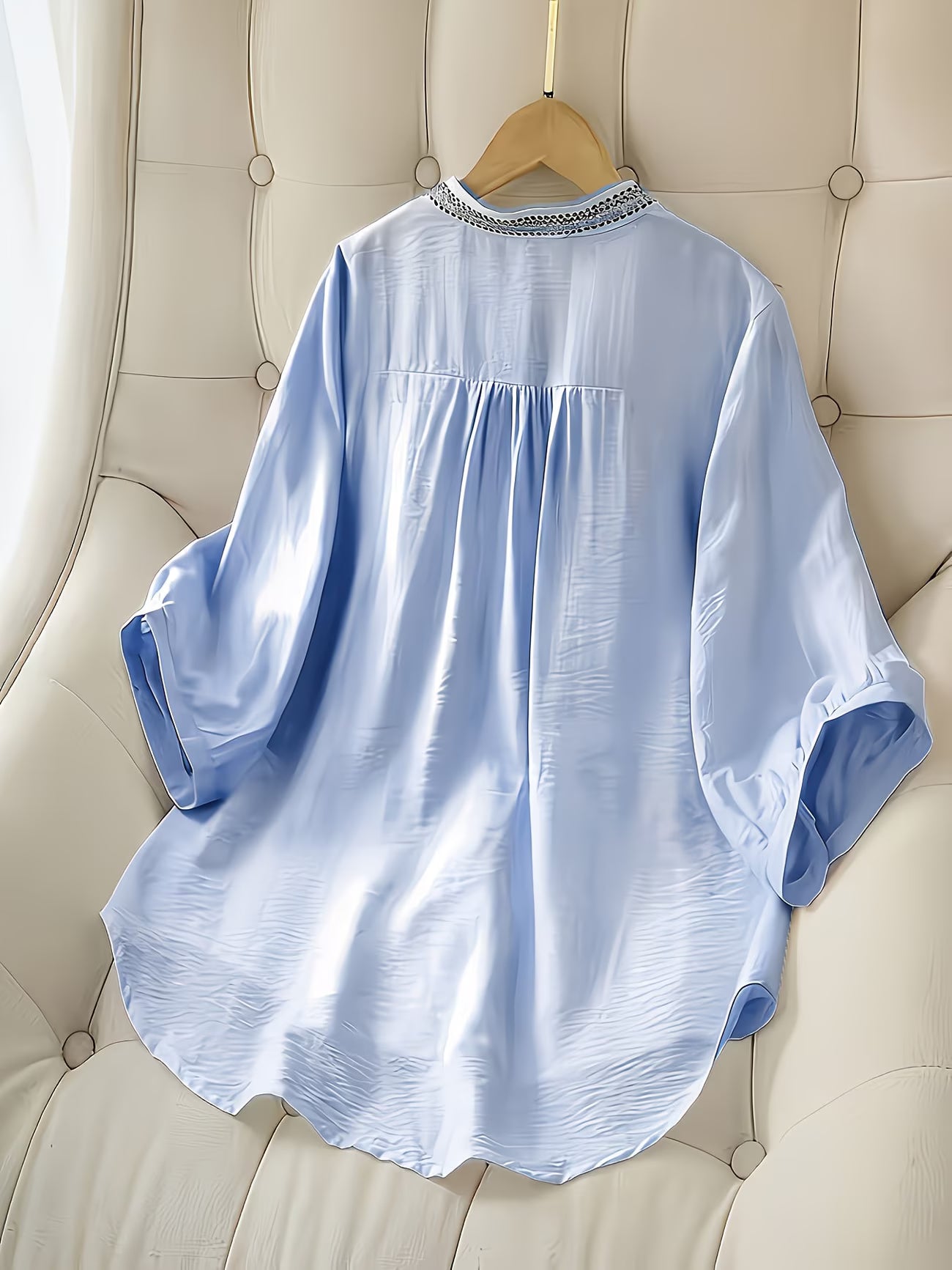 Aurora -Chemise brodée tendance à manches courtes