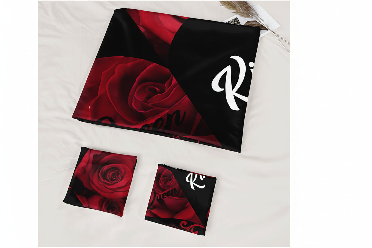 Ensemble de literie romantique 3 pièces – Housse de couette & taies d’oreiller